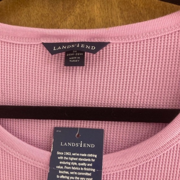 Lands and soft pink waffle knit long sleeve shirt - Picture 4 of 8